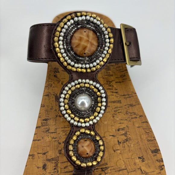 Vionic NEW Adelie Bronze Brown Toe Post Orthaheel Beaded Sandals, 9 - Picture 14 of 16